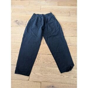 Zeppelin Black Ramie Rayon Blend Pleated Front Pants Waist 32 Inseam 34